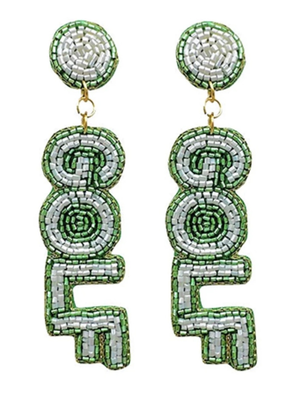 Luxury Beaded Earrings - Golf/Masters/Augusta
